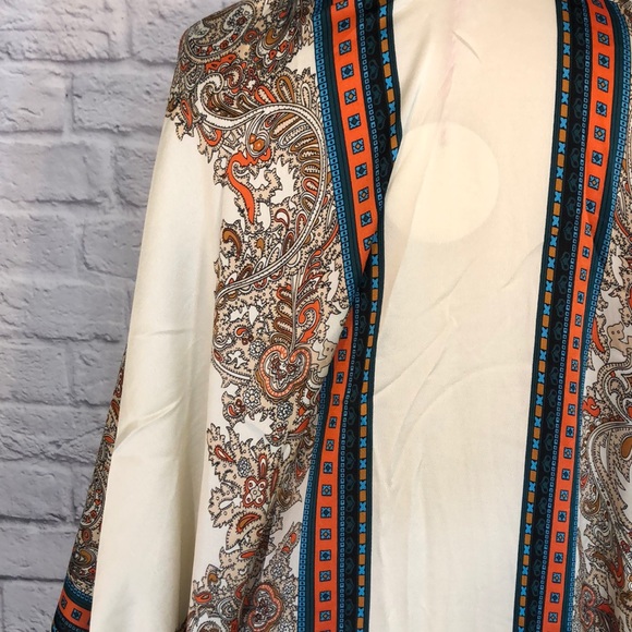 Umgee | Scarf Print Dolman Long Sleeve Kimono - Picture 8 of 8